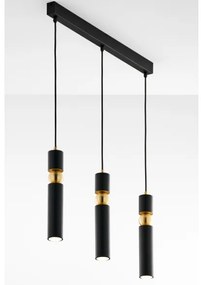 Lustră pe cablu Jupiter 2004 ALAS 3xGU10/10W/230V negru/auriu