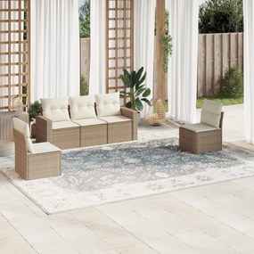 vidaXL Set canapele de grădină cu perne, 5 piese, bej, poliratan