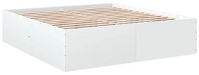 3280895 vidaXL Cadru de pat, alb, 200x200 cm, lemn prelucrat