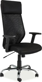 Scaun de birou Q-211, negru, stofa mesh/metal, 69x46x115/124 cm