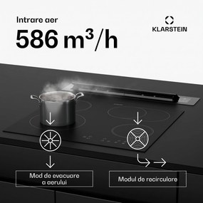 Klarstein Hota Brisa| telescopică, 586 m³/h, A+, LED, 51 dB, mod evacuare/recirculare
