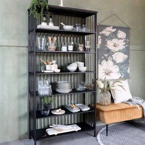 Etajera din metal, cu 5 rafturi, Antique Black