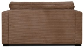 Canapea maro deschis cu tapițerie din catifea reiată 132 cm Mobby – Scandic