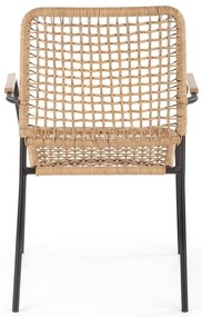Scaun de bucaterie Baltar, ratan / negru