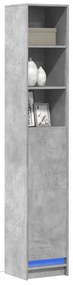vidaXL Dulap cu LED, gri beton, 36x32,5x200 cm, lemn prelucrat
