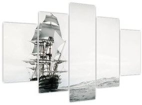 Tablou - O navă care navighează pe ocean (150x105 cm)