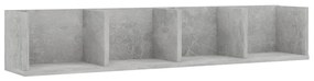 801323 vidaXL Raft de perete CD-uri, gri beton, 100x18x18 cm, lemn prelucrat