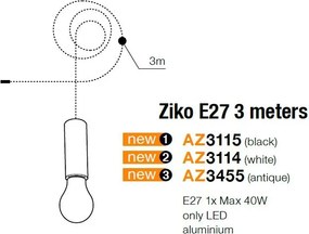 Accesoriu/ Cablu 3 metri cu dulie Ziko antique ZZ AZ3455