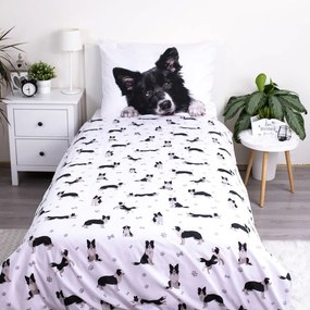 Lenjerie de pat pentru copii din bumbac pentru pat de o persoană 140x200 cm Border Collie – Jerry Fabrics