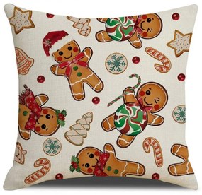 Fata de perna de Craciun GINGER PARADE 45x45 cm, bej