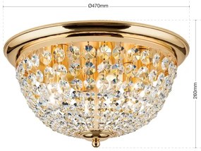 Plafonieră de cristal Orion DLU 1840/47 PLAFOND 6xE27/40W/230V d. 47 cm auriu