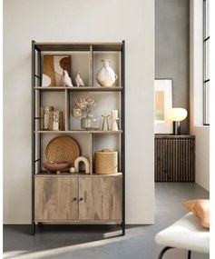 Bibliotecă NAVARO maro/negru