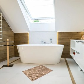 Preș antiderapant, tec, natural, 60 x 40 cm.