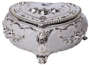 Caseta bijuterii argintata Rose 9x6cm, Metal  Sidef