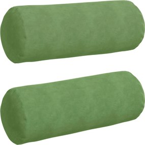 vidaXL Perne Bolster 2 pcs Verde deschis Ø 25 x 70 cm