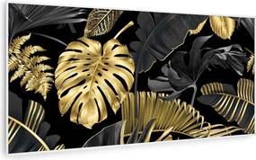 Klarstein Wonderwall Air Art Smart, încălzitor cu infraroșu, frunză neagră, 120 x 60 cm, 700 W
