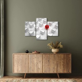 Tablou cu abstracție - cub cu bilă (90x60 cm)