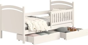 Pat copii cu tablă de scris Amely 90x190 - culoare alb