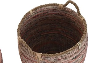 Set coșuri decorative din ratan, 52×52×58 cm, „Peach"