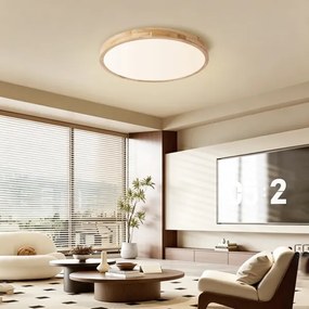 Brilagi - Corp de iluminat LED dimabil WOODLINE LED/72W/230V 3000-6000K stejar diam. 60 cm + telecomandă