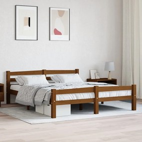322079 vidaXL Cadru de pat, maro miere, 160x200 cm, lemn masiv de pin