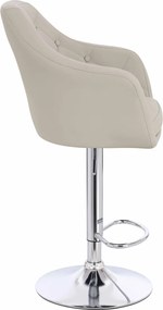 HR831W Scaun Ecru Piele Ecologica Premium Soft cu Bază Cromata