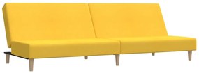 337282 vidaXL Canapea extensibilă cu 2 locuri, galben, textil