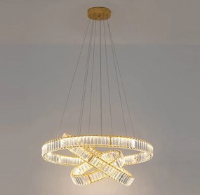 Lustra suspendata LED design ambiental Ring TRIPLES auriu