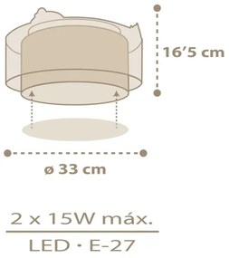 Plafonieră pentru copii BABY CHICK 2xE27/15W/230V Dalber 76876