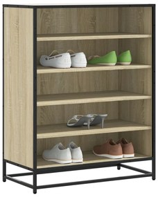 vidaXL Pantofar, stejar sonoma, 75x38x97,5 cm, lemn prelucrat/metal