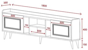 Mobilier living Naleta 2 (alb + auriu) . 1095674