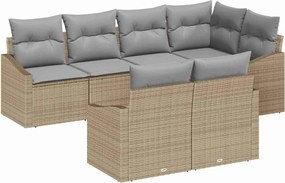 vidaXL Set de canapele pentru grădină 7 pcs Beige și gri deschis