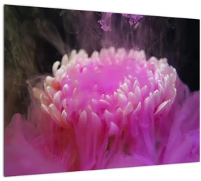 Tablou cu floare în fum roz (70x50 cm)