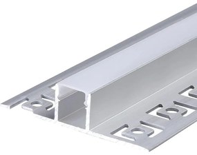 Profil LED Aluminiu Incastrat – Finisaj Glet, 2m, 1,5 cm Rigips