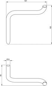 SILIA - Suport pentru hârtie igienică, montare pe perete, Bronz Periat (ADI_C211)