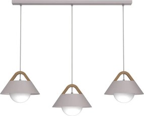 Lustră suspendată pe cablu FUNDA, 3 x E27, 15W, 230V, crem