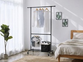 Regal de haine multifunctional negru pe roti RALVO