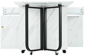Masă de bucătărie versatilă și pliabilă, Alb+Negru | Aosom Romania