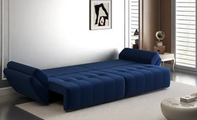 Canapea extensibilă dumonde cu ladă de depozitare si sezut confortabil din spuma high-density, Berlin Royal Blue 300x100 cm