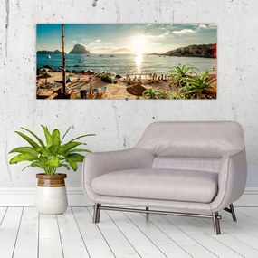 Tablou - Plajă cu oameni (120x50 cm)