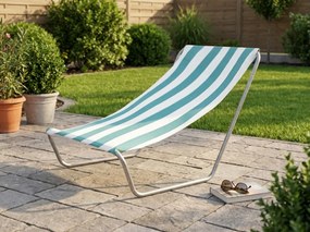 Sezlong pliabil de plaja SAND, dungi turcoaz