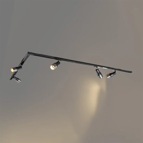 Sistem modern de iluminat pe șine cu 5 spoturi metalice, monofazat - Iconic Kohua