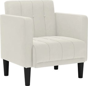 vidaXL Canapea Scaun cu cotiere, crem, 53 cm, catifea