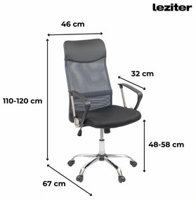 Scaun rotativ ergonomic de birou Fit, gri