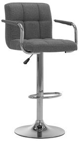283419 vidaXL Scaune de bar, 2 buc., gri deschis, material textil