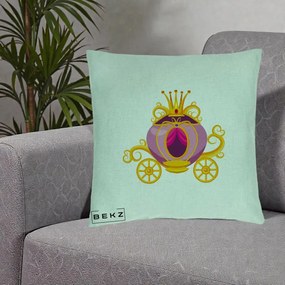 Perna Decorativa Trasura Regala Aurie, 40x40 cm, Verde Menta, Husa Detasabila, Perna Inclusa, BEKZ®