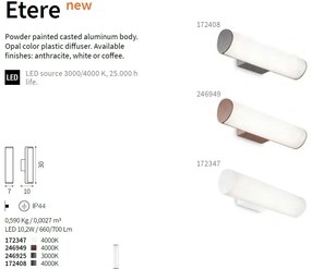Aplica LED exterior design modern ETERE AP COFFEE 4000K 246949 IDL