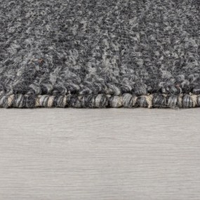 Covor tip traversă gri închis țesut manual din amestesc de lână 60x230 cm Minerals – Flair Rugs