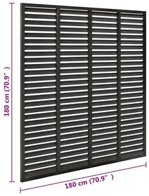 Gard tip oblon, negru, 180x180 cm, WPC 1, Negru, 180 x 180 cm