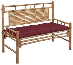 vidaXL Bancă de grădină cu pernă, 120 cm, bambus